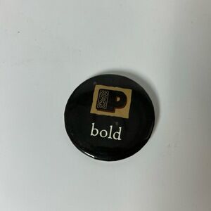 Bold Band Button Pin 2 7/16in Black Red Logo‎ Collectible Vintage Rock
